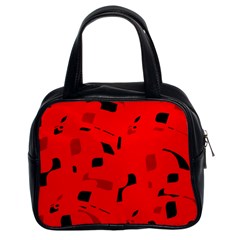 Red And Black Pattern Classic Handbags (2 Sides) by Valentinaart