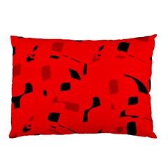 Red And Black Pattern Pillow Case by Valentinaart