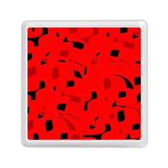 Red And Black Pattern Memory Card Reader (square) 