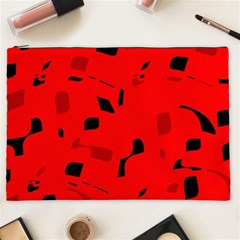 Red And Black Pattern Cosmetic Bag (xxl)  by Valentinaart