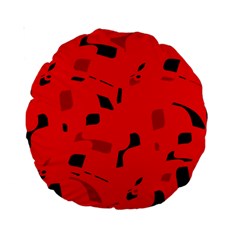 Red And Black Pattern Standard 15  Premium Round Cushions by Valentinaart