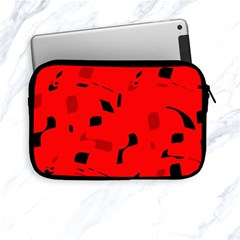 Red And Black Pattern Apple Ipad Mini Zipper Cases by Valentinaart