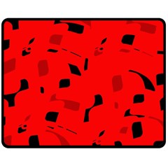 Red And Black Pattern Double Sided Fleece Blanket (medium) 