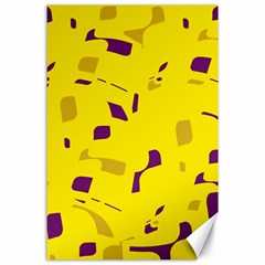 Yellow And Purple Pattern Canvas 24  X 36  by Valentinaart