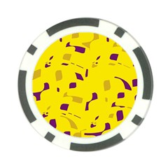 Yellow And Purple Pattern Poker Chip Card Guards