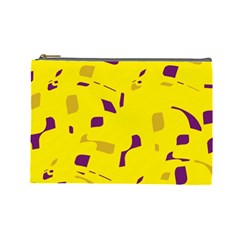 Yellow And Purple Pattern Cosmetic Bag (large)  by Valentinaart