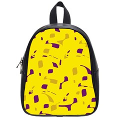 Yellow And Purple Pattern School Bags (small)  by Valentinaart