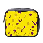 Yellow and purple pattern Mini Toiletries Bag 2-Side Front