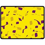 Yellow and purple pattern Double Sided Fleece Blanket (Large)  80 x60  Blanket Front