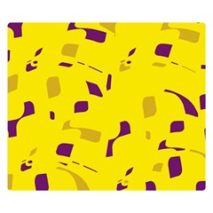 Yellow And Purple Pattern Double Sided Flano Blanket (small) 