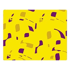 Yellow And Purple Pattern Double Sided Flano Blanket (large) 