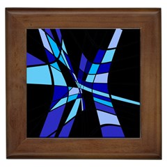 Blue Abstart Design Framed Tiles by Valentinaart