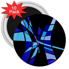 Blue Abstart Design 3  Magnets (10 Pack)  by Valentinaart