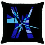 Blue abstart design Throw Pillow Case (Black) Front