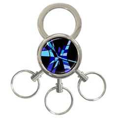 Blue Abstart Design 3-ring Key Chains by Valentinaart