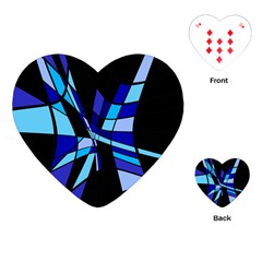 Blue Abstart Design Playing Cards (heart)  by Valentinaart