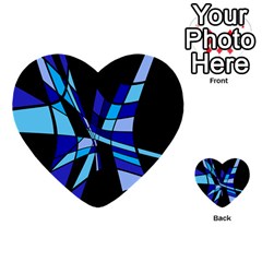 Blue Abstart Design Multi-purpose Cards (heart) 