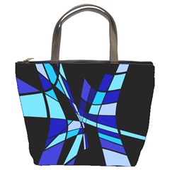 Blue Abstart Design Bucket Bags by Valentinaart