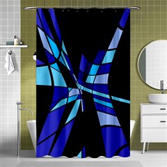 Blue Abstart Design Shower Curtain 48  X 72  (small) 