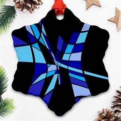 Blue Abstart Design Ornament (snowflake)  by Valentinaart