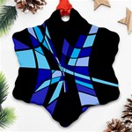 Blue abstart design Snowflake Ornament (2-Side) Front