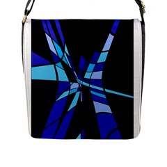 Blue Abstart Design Flap Messenger Bag (l)  by Valentinaart