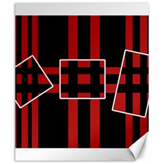 Red And Black Geometric Pattern Canvas 20  X 24   by Valentinaart