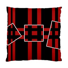 Red And Black Geometric Pattern Standard Cushion Case (two Sides) by Valentinaart