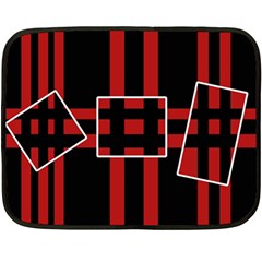 Red And Black Geometric Pattern Fleece Blanket (mini)