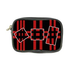 Red And Black Geometric Pattern Coin Purse by Valentinaart