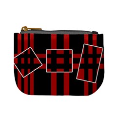 Red And Black Geometric Pattern Mini Coin Purses by Valentinaart