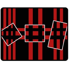 Red And Black Geometric Pattern Fleece Blanket (medium) 