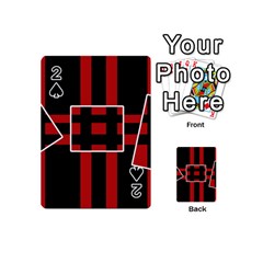 Red And Black Geometric Pattern Playing Cards 54 (mini) 