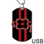 Red and black geometric pattern Dog Tag USB Flash (One Side) Front