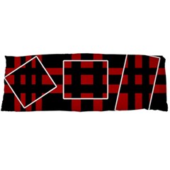 Red And Black Geometric Pattern Body Pillow Case Dakimakura (two Sides) by Valentinaart