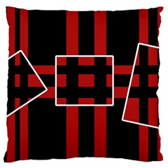 Red And Black Geometric Pattern Large Cushion Case (two Sides) by Valentinaart