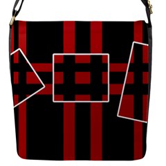 Red And Black Geometric Pattern Flap Messenger Bag (s) by Valentinaart