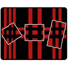 Red And Black Geometric Pattern Double Sided Fleece Blanket (medium) 