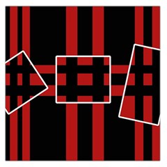 Red And Black Geometric Pattern Large Satin Scarf (square) by Valentinaart