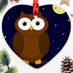 Cute owl Ornament (Heart)  Front