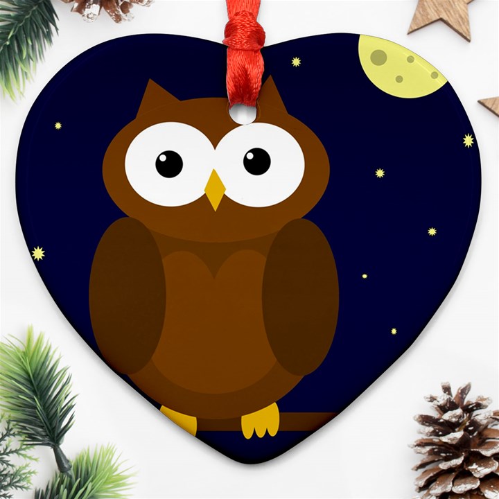 Cute owl Ornament (Heart) 