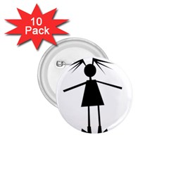 Teenage Girl 1 75  Buttons (10 Pack) by Valentinaart