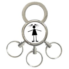 Teenage Girl 3-ring Key Chains by Valentinaart