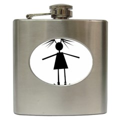 Teenage Girl Hip Flask (6 Oz) by Valentinaart