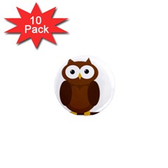 Cute Transparent Brown Owl 1  Mini Magnet (10 Pack)  by Valentinaart