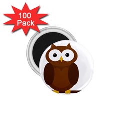 Cute Transparent Brown Owl 1 75  Magnets (100 Pack)  by Valentinaart