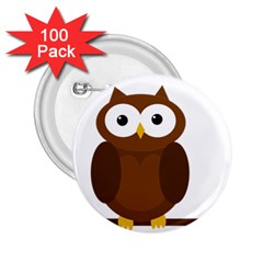 Cute Transparent Brown Owl 2 25  Buttons (100 Pack)  by Valentinaart