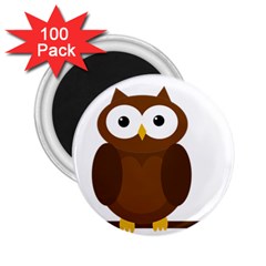 Cute Transparent Brown Owl 2 25  Magnets (100 Pack)  by Valentinaart