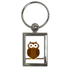 Cute Transparent Brown Owl Key Chains (rectangle)  by Valentinaart