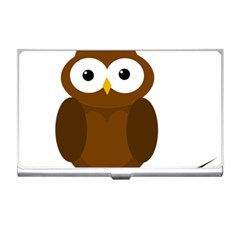 Cute Transparent Brown Owl Business Card Holders by Valentinaart